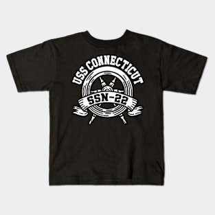 Uss Connecticut Ssn-22 Ship Helm Wheel Kids T-Shirt